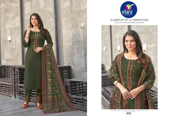 Vitara Veronica Rubby Slub With Embroidery Readymade Collection